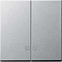 Лицевая панель Gira System55 для 2-кл. выключателя с подсветкой алюминий картинка